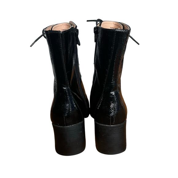 Journee Collection Covva Tru Womens Black Patent Vegan Leather Bootie Size 11 - Picture 5 of 10
